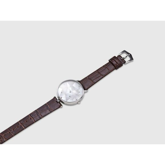 Bolvaint Paris Luxury Women's‎ Watch Silver Face Brown Leather Strap Geometric - Picture 7 of 9